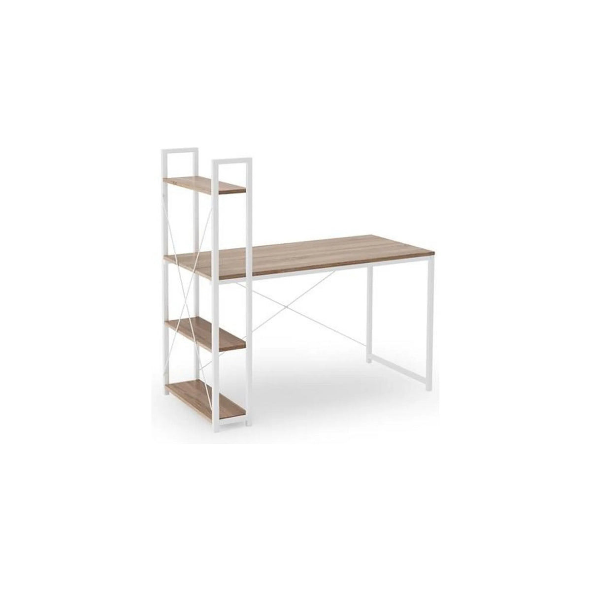 Birou NARVIK B1, alb/stejar sonoma, 120x64x120 cm