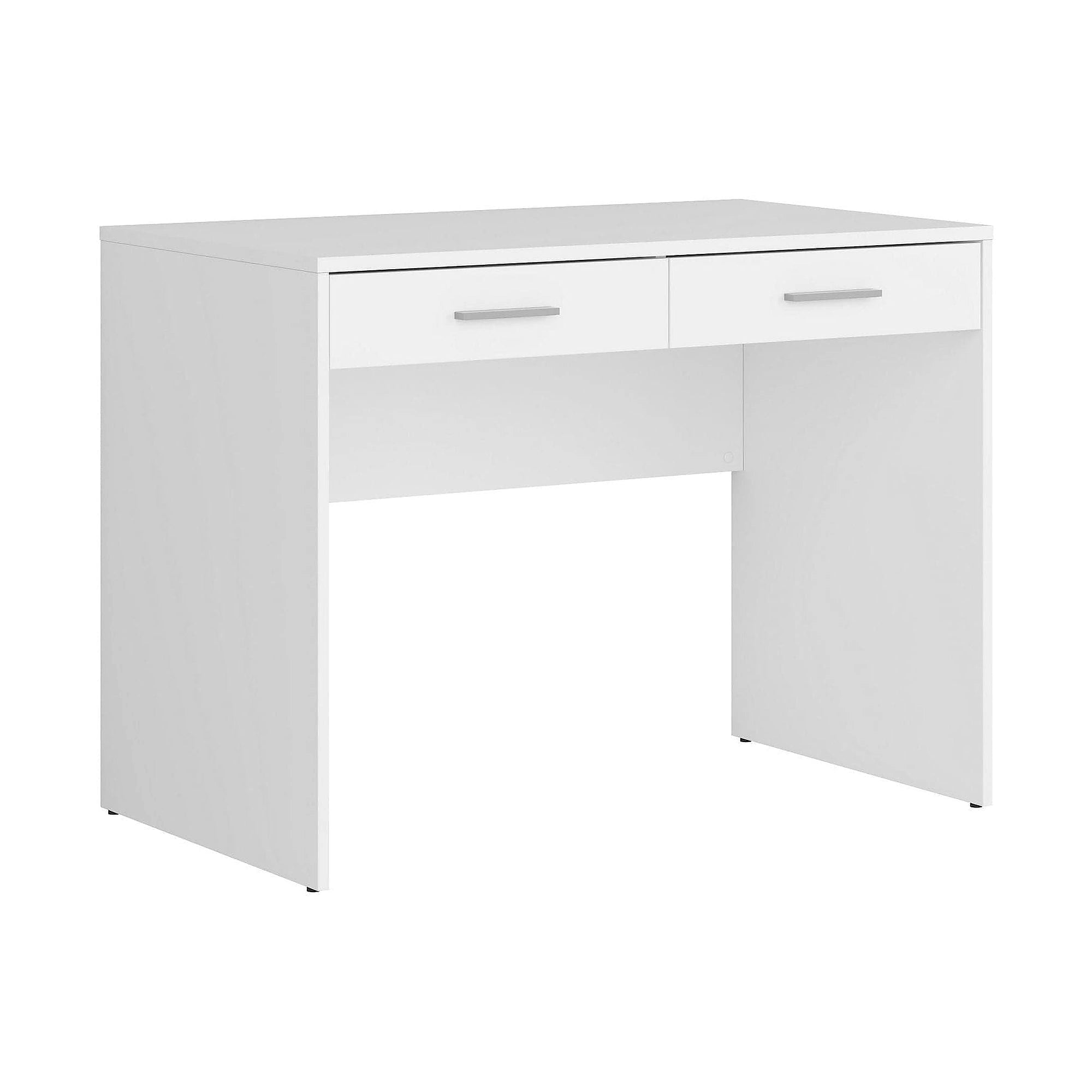 Birou NEPO PLUS, alb, PAL laminat, cu 2 sertare, 100x59x76 cm