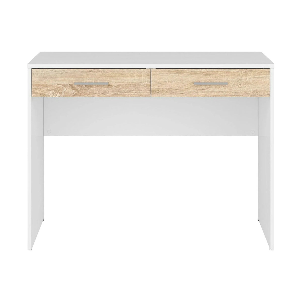 Birou Nepo Plus, alb/stejar, PAL laminat, 100x59x76 cm