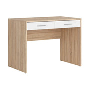 Birou NEPO PLUS, stejar sonoma/alb, PAL laminat, cu 2 sertare, 100x59x76 cm