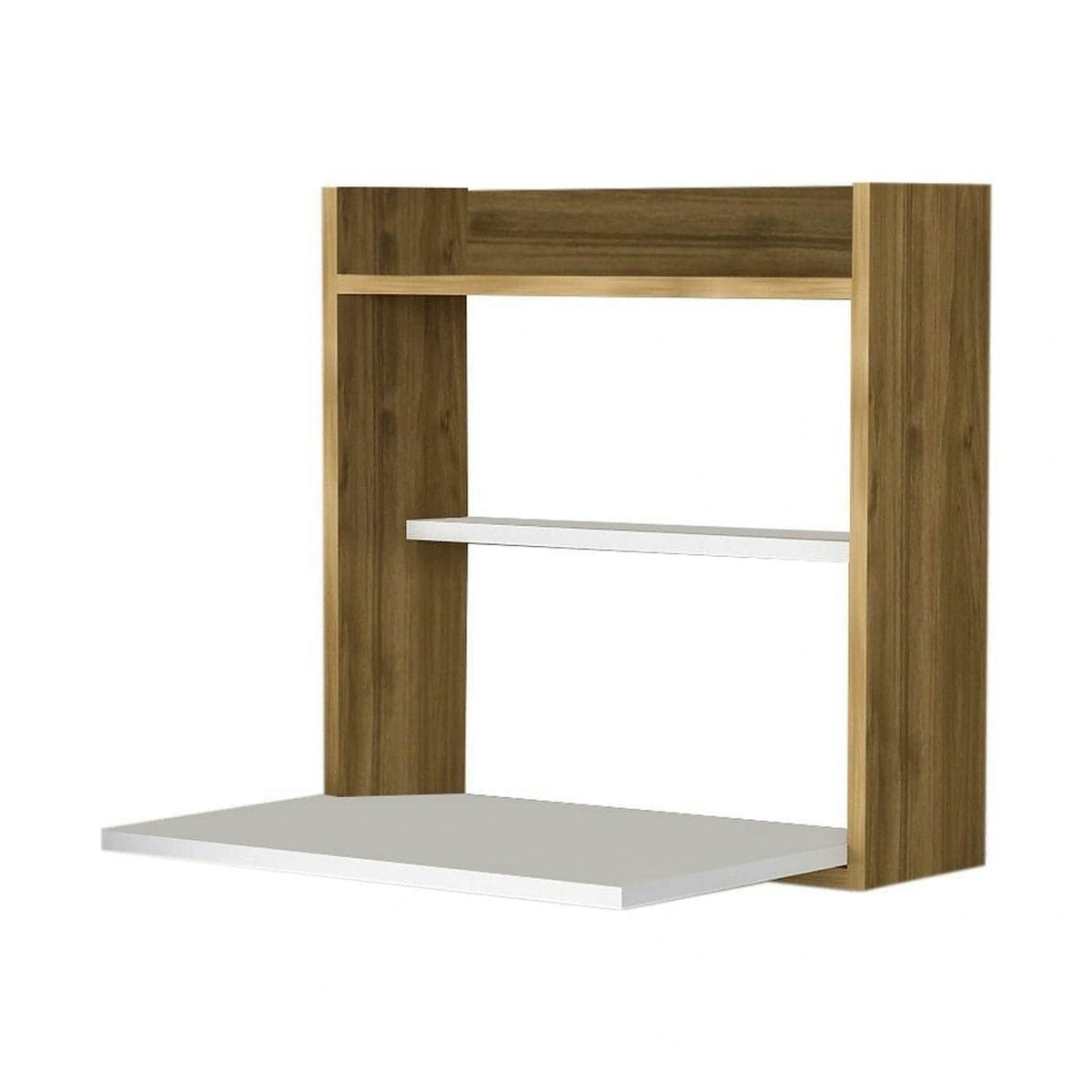 Birou pentru laptop 745DCD3809, alb/alun, PAL melaminat, 60x20x60 cm