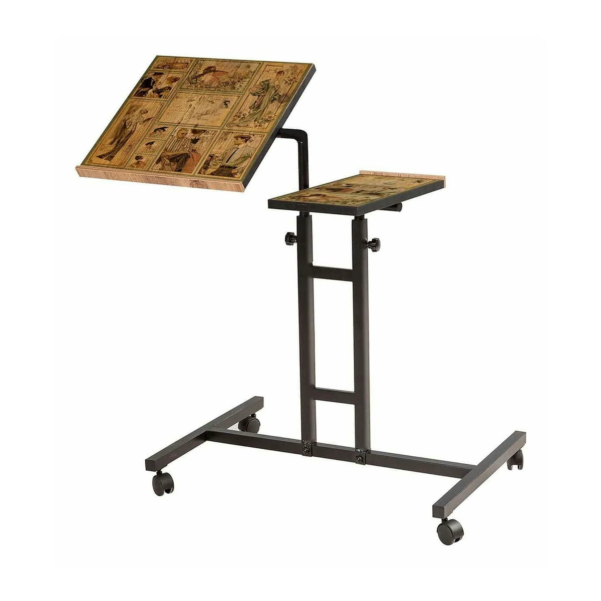 Birou pentru laptop GLEN 732, nuc/negru, PAL melaminat/metal, 67x46x87 cm