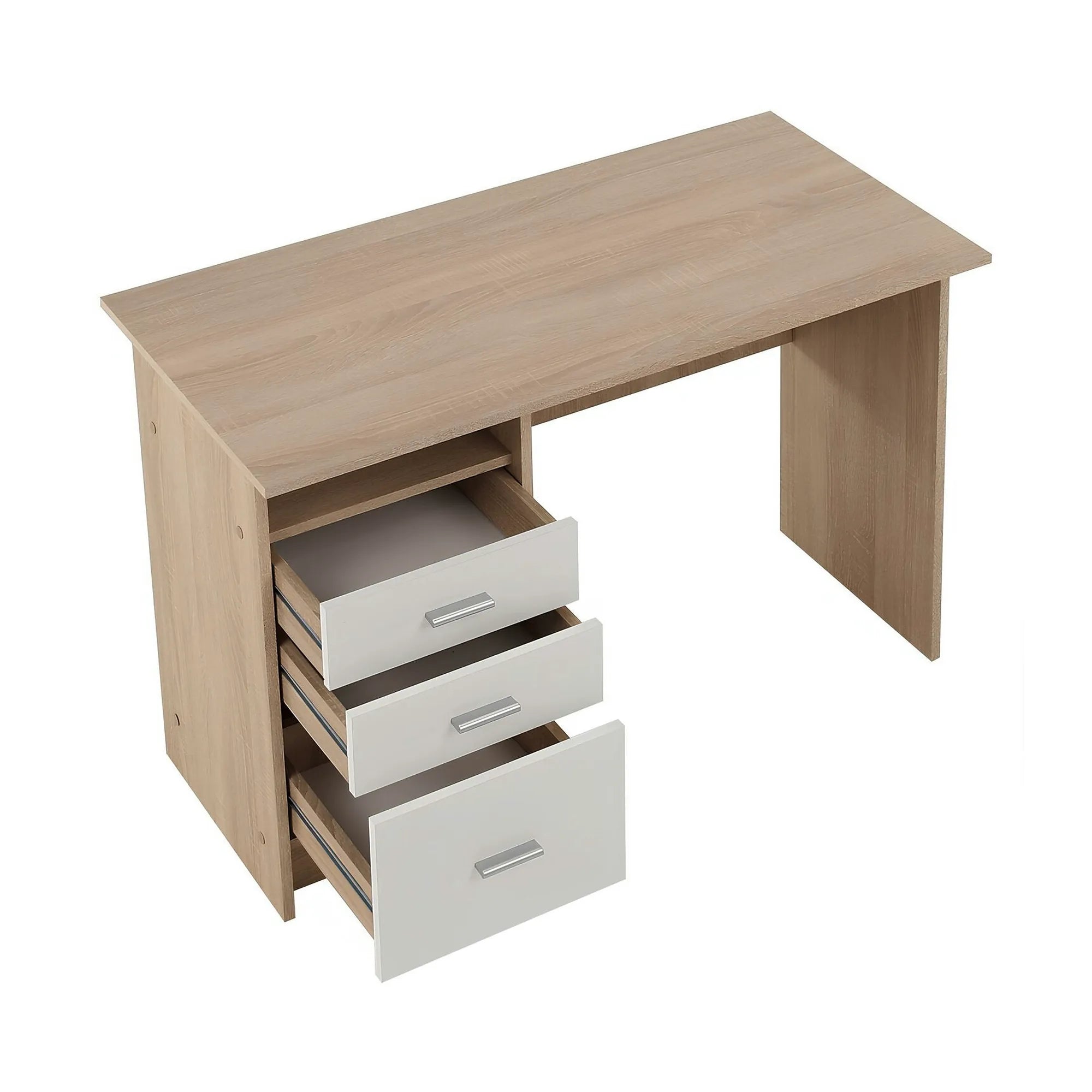 Birou SAMSON NEW, stejar sonoma/alb, PAL melaminat, 110x55x76 cm