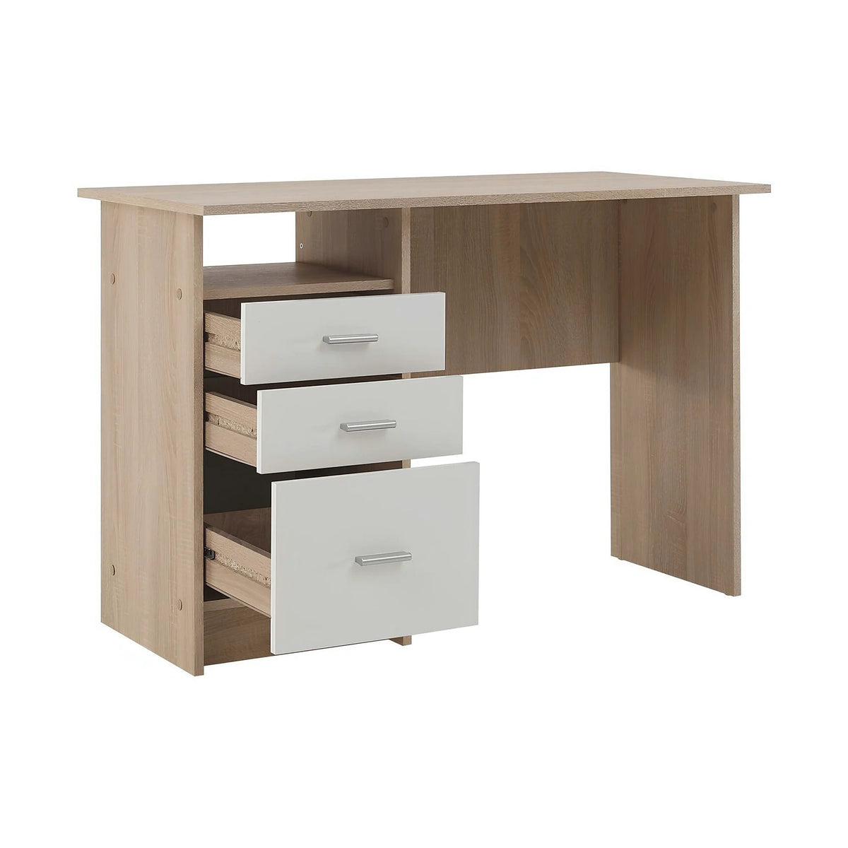 Birou SAMSON NEW, stejar sonoma/alb, PAL melaminat, 110x55x76 cm