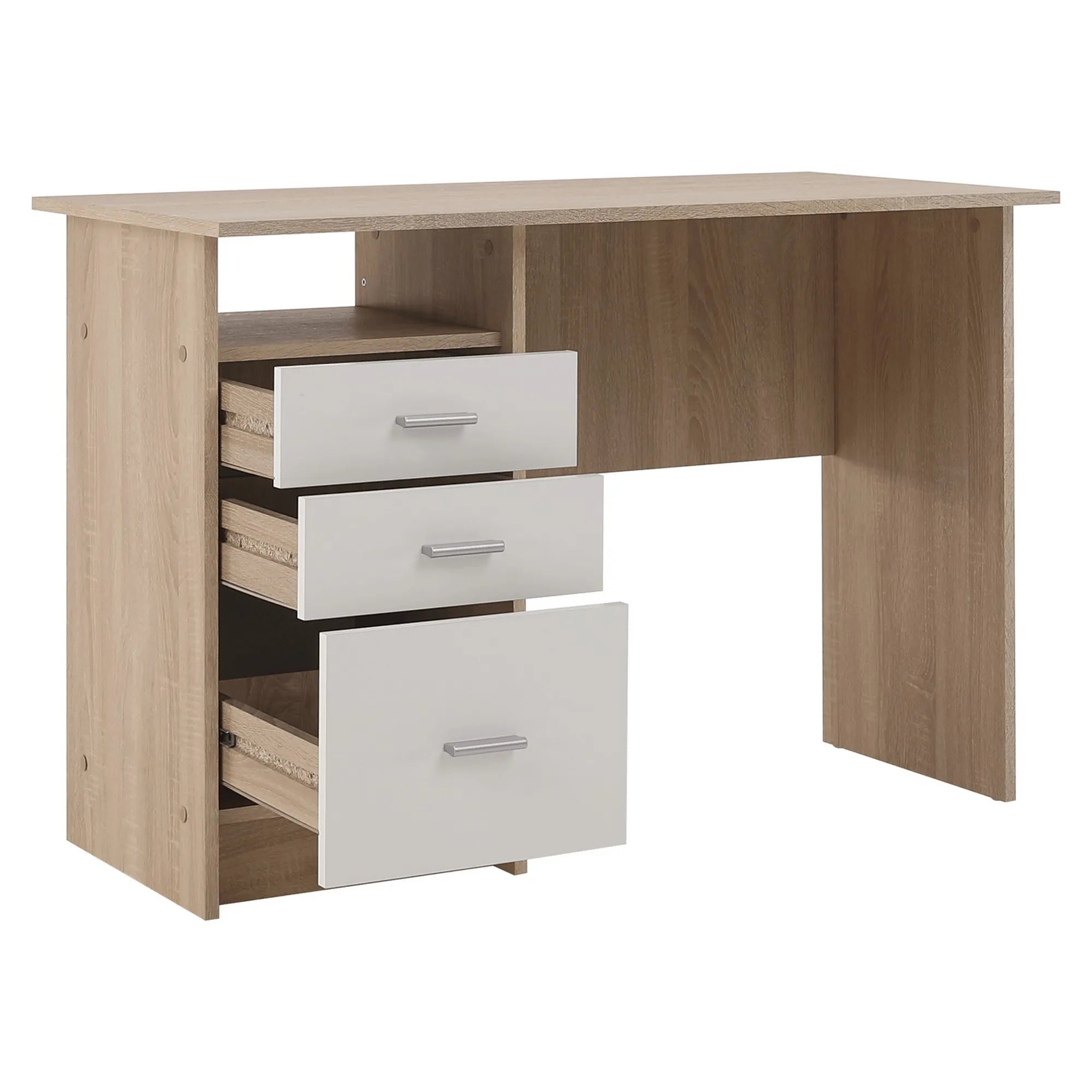 Birou SAMSON NEW, stejar sonoma/alb, PAL melaminat, 110x55x76 cm