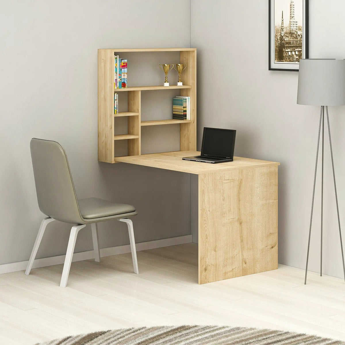 Birou SEDIR, stejar, PAL melaminat, 59x90x154 cm