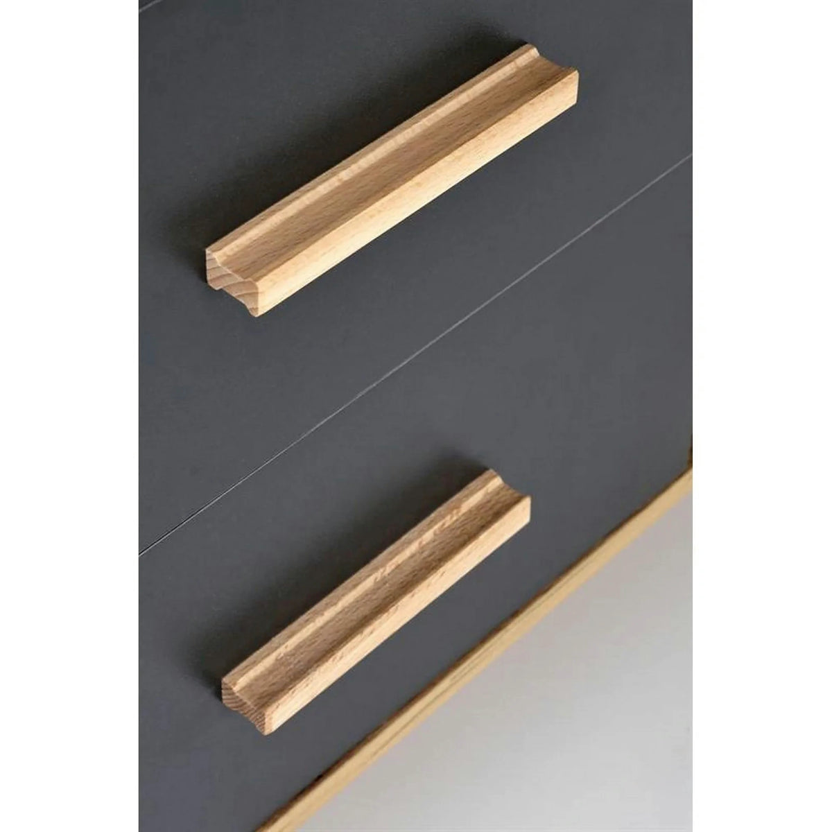 Birou SERGIO XL, gri antracit/stejar wotan, 134/210x60x78 cm