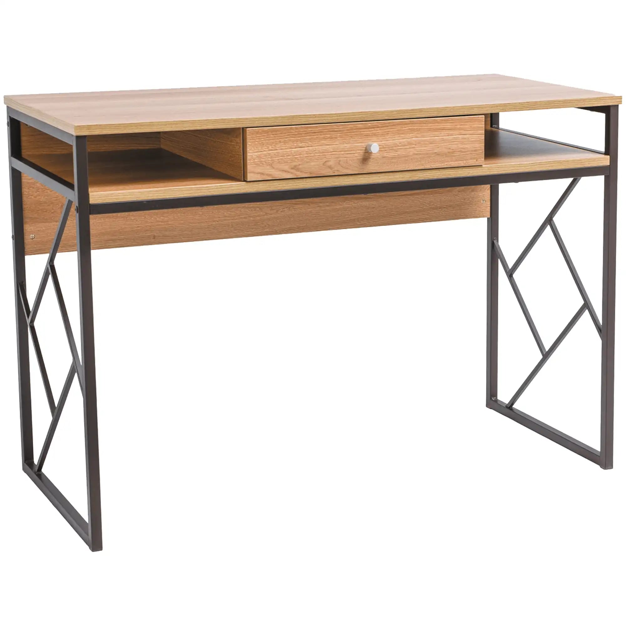 Birou TABLO B, stejar sonoma/maro inchis, 110x48x76 cm