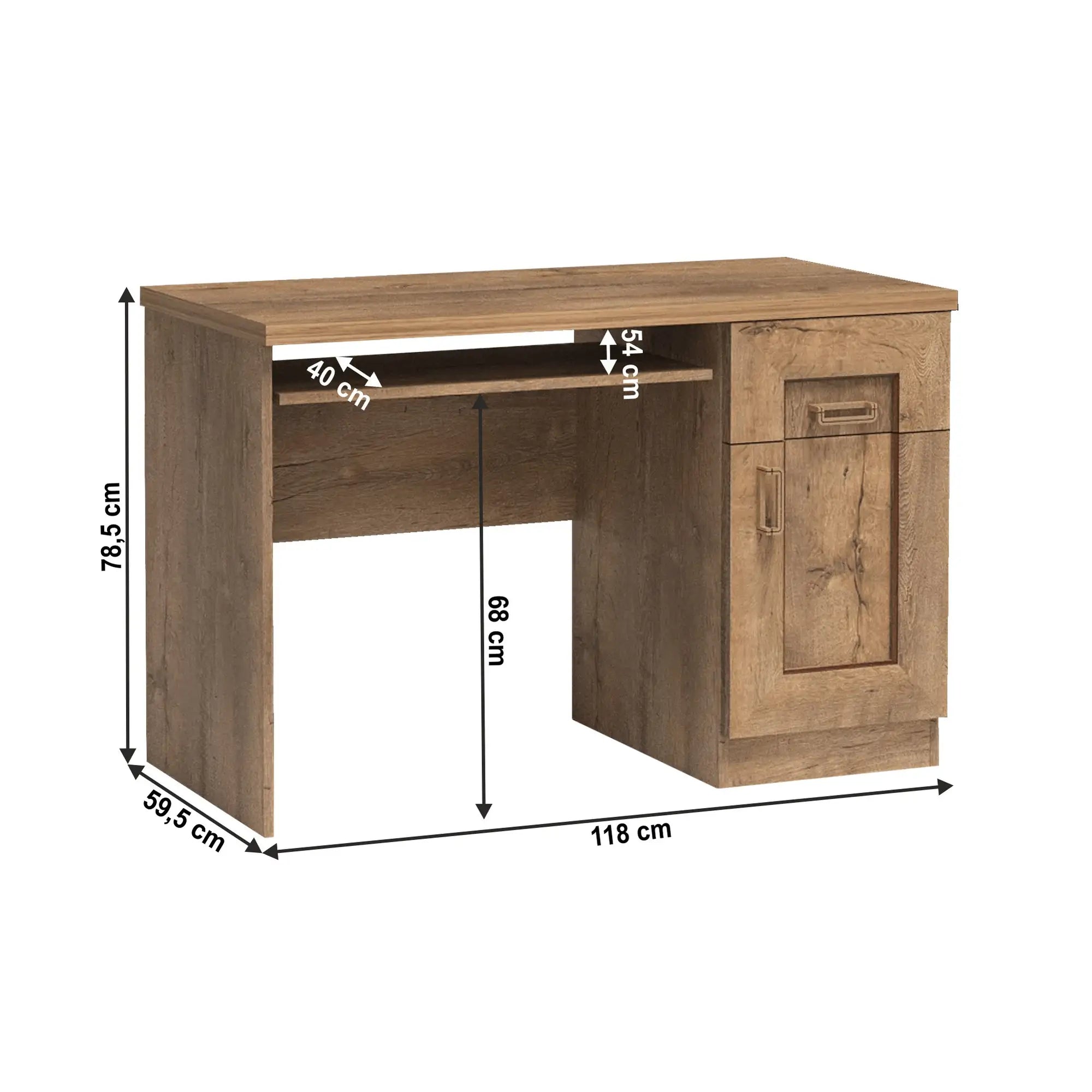 Birou TEDY TYP T19, stejar lefkas, PAL, 118x60x79 cm