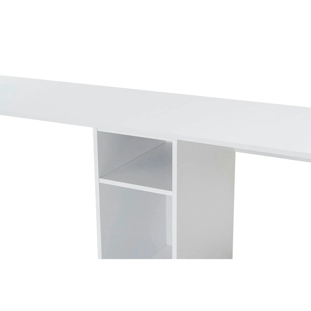 Birou TWIN, alb/auriu, PAL melaminat/metal, 240x60x74 cm