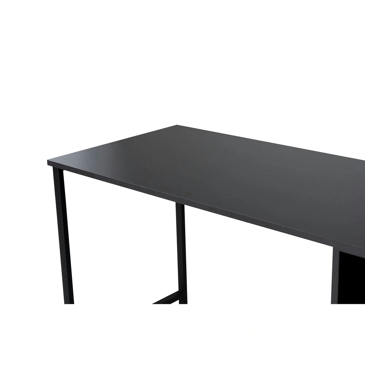 Birou TWIN, gri antracit/negru, PAL melaminat/metal, 240x60x74 cm