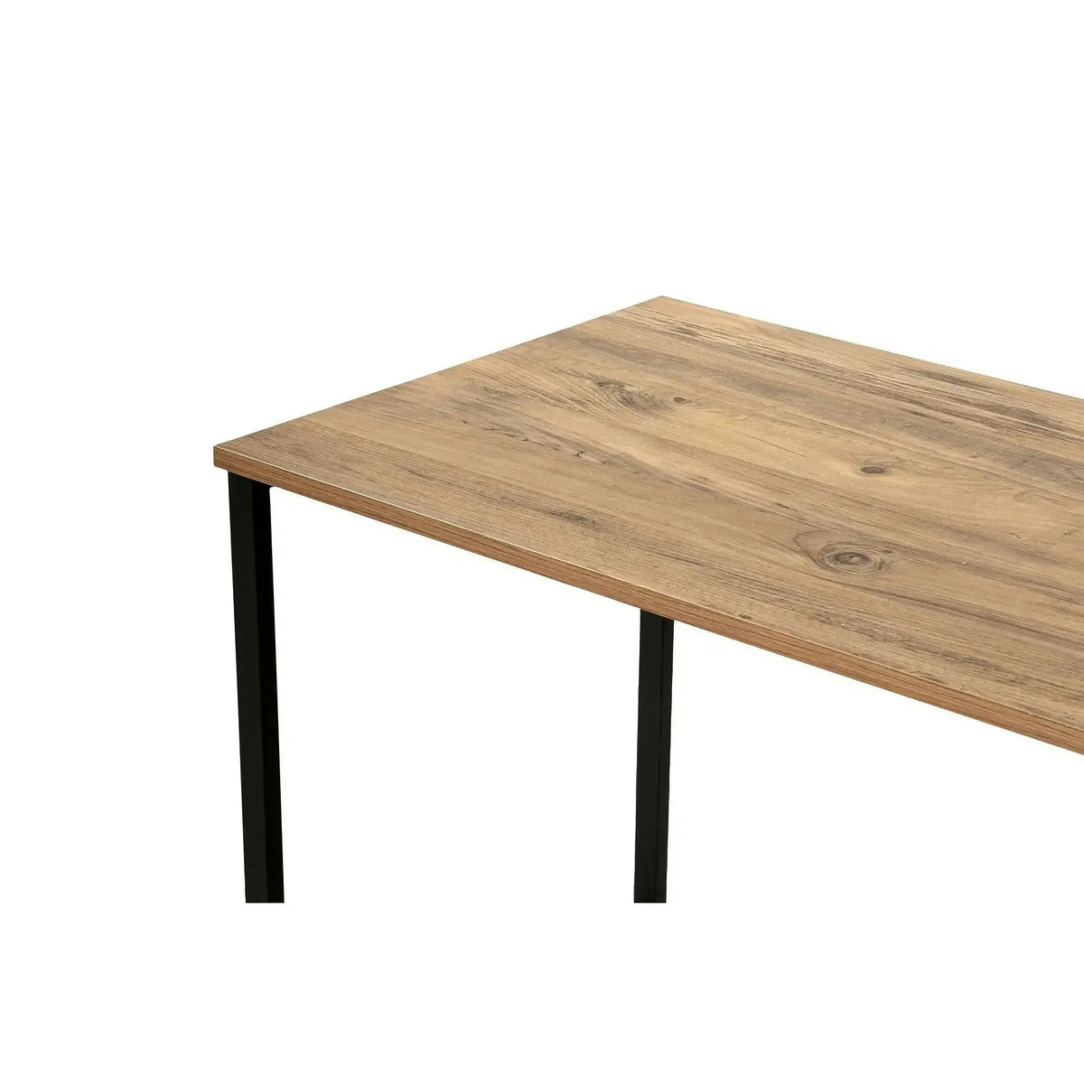 Birou TWIN, pin atlantic/negru, PAL melaminat/metal, 240x60x74 cm