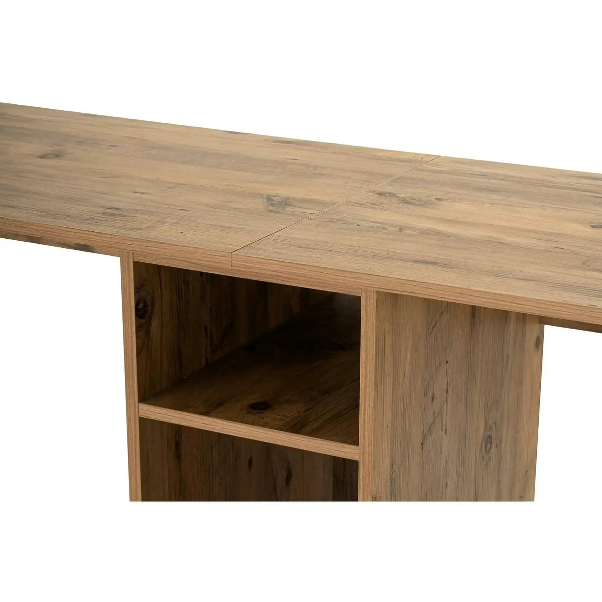 Birou TWIN, pin atlantic/negru, PAL melaminat/metal, 240x60x74 cm