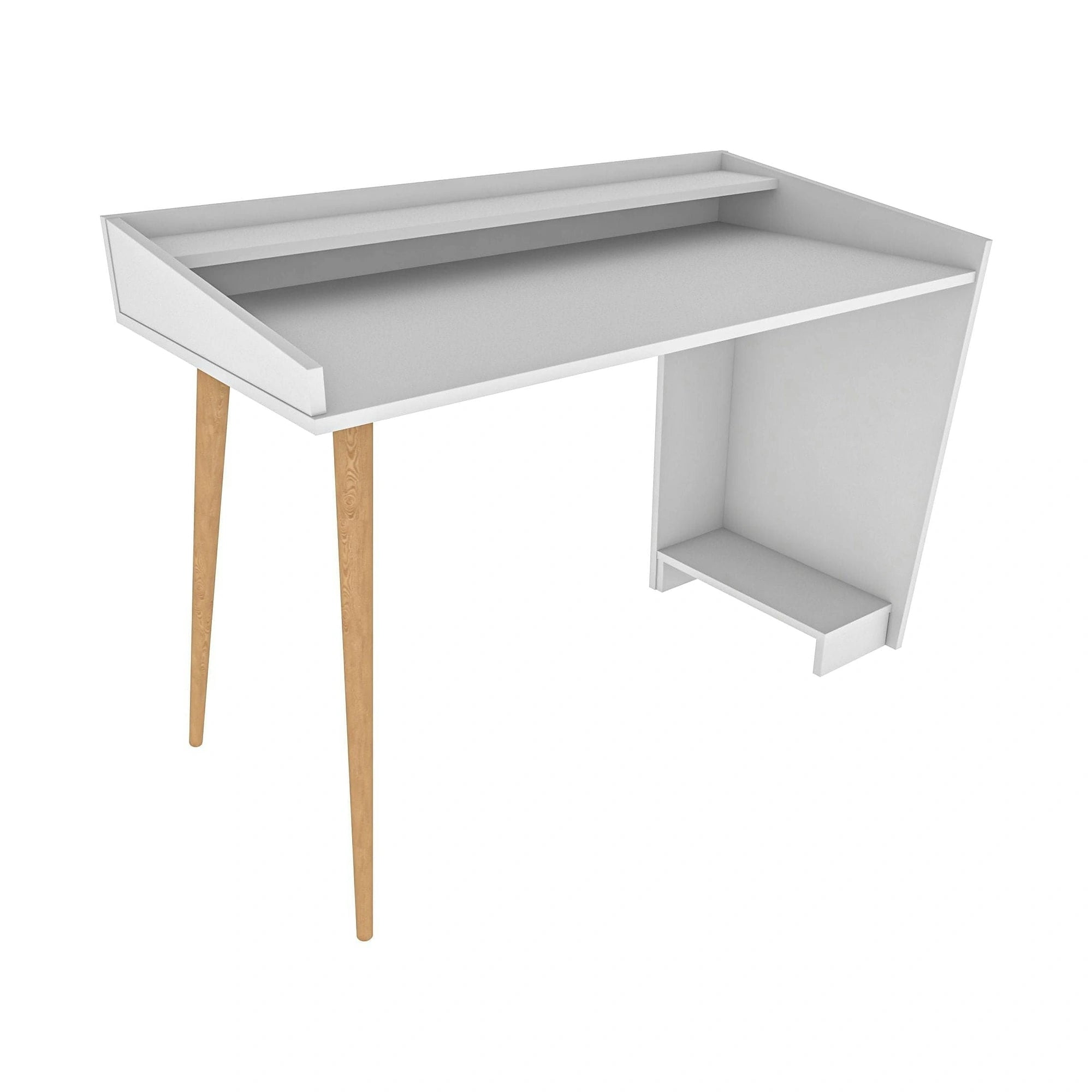 Birou VANESSA, alb/stejar, PAL melaminat, 122x59x88 cm