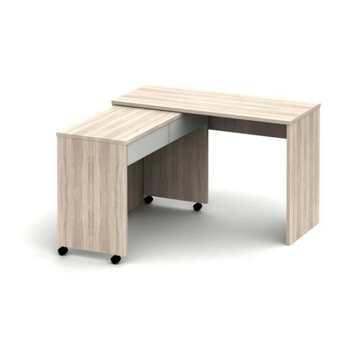 Birou VERSAL NEW, stejar sonoma/alb, PAL, extensibil, 120x50x75 cm