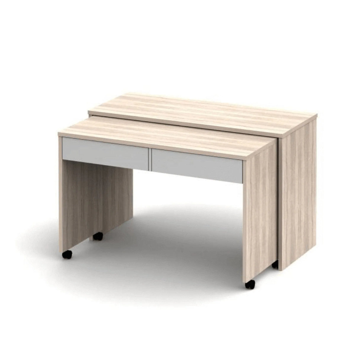 Birou VERSAL NEW, stejar sonoma/alb, PAL, extensibil, 120x50x75 cm