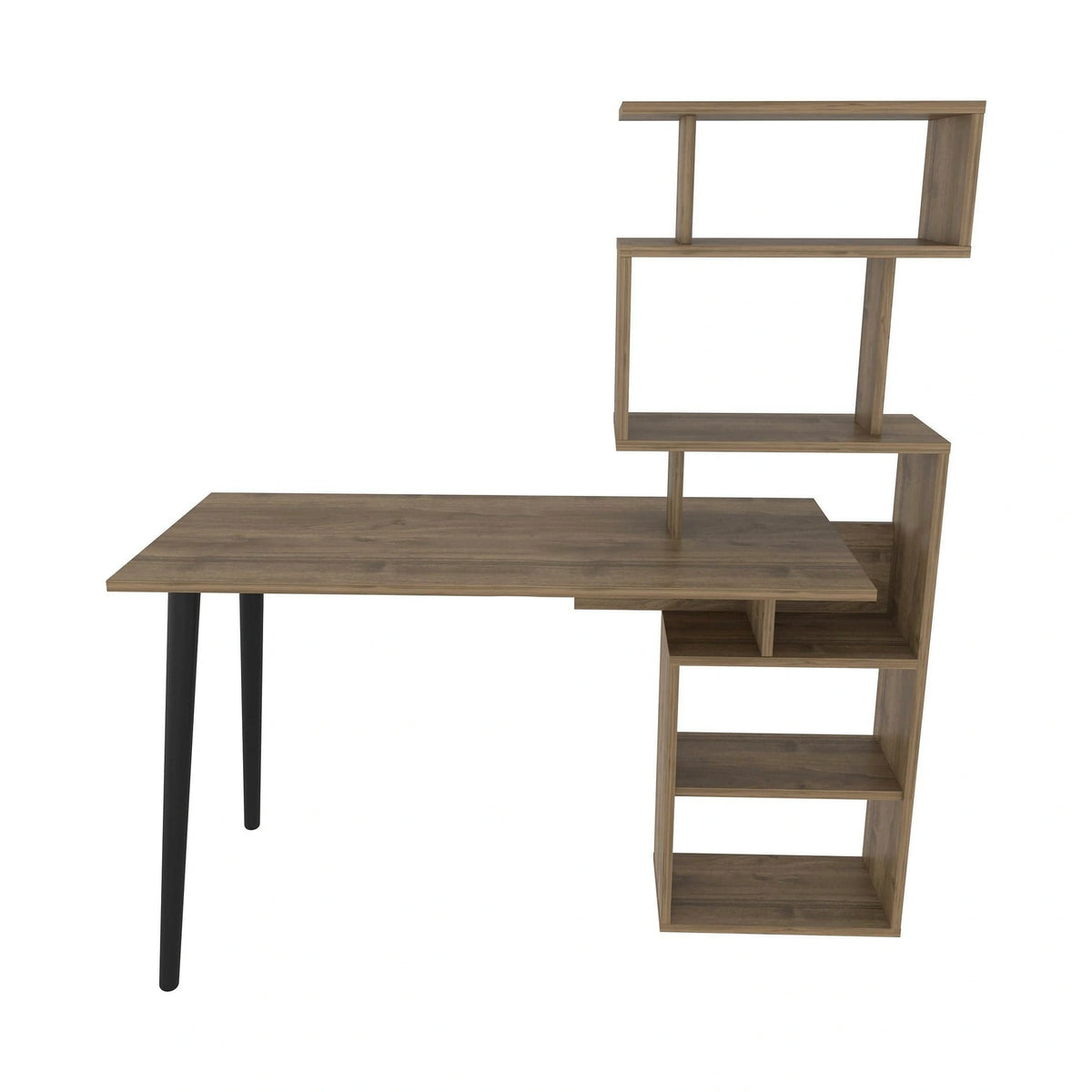 Birou VINA, nuc, PAL melaminat, 133x55x146 cm