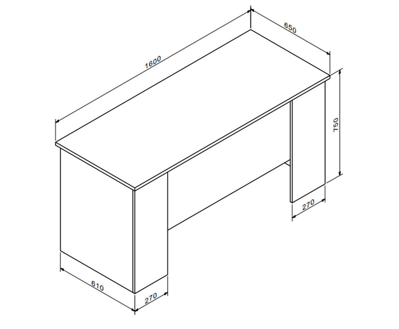 Masa birou OFFICE NEW, stejar sonoma/gri antracit, PAL, 160x65x78 cm