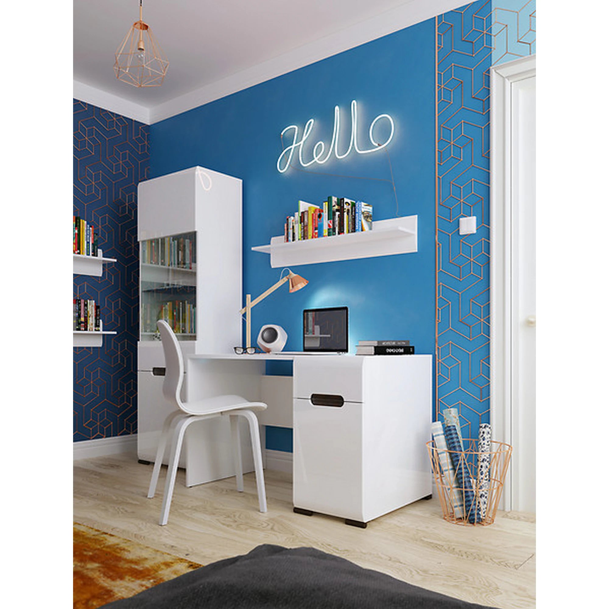 Birou AZTECA TRIO, alb, PAL, 120x66x75 cm