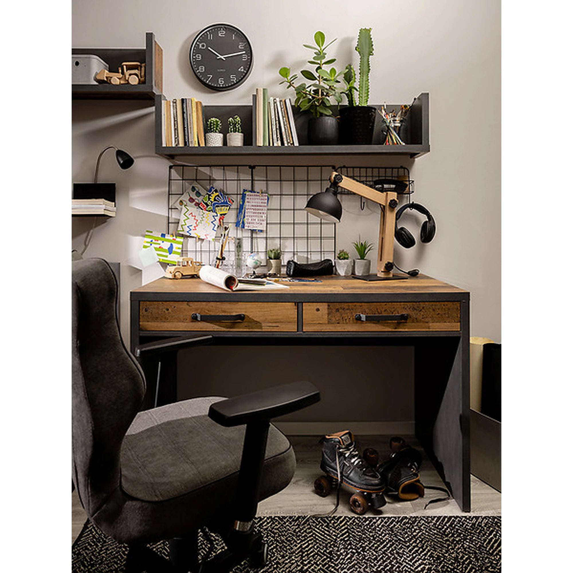 Birou WESTON, maro/gri grafit, PAL laminat, 120x60x76 cm