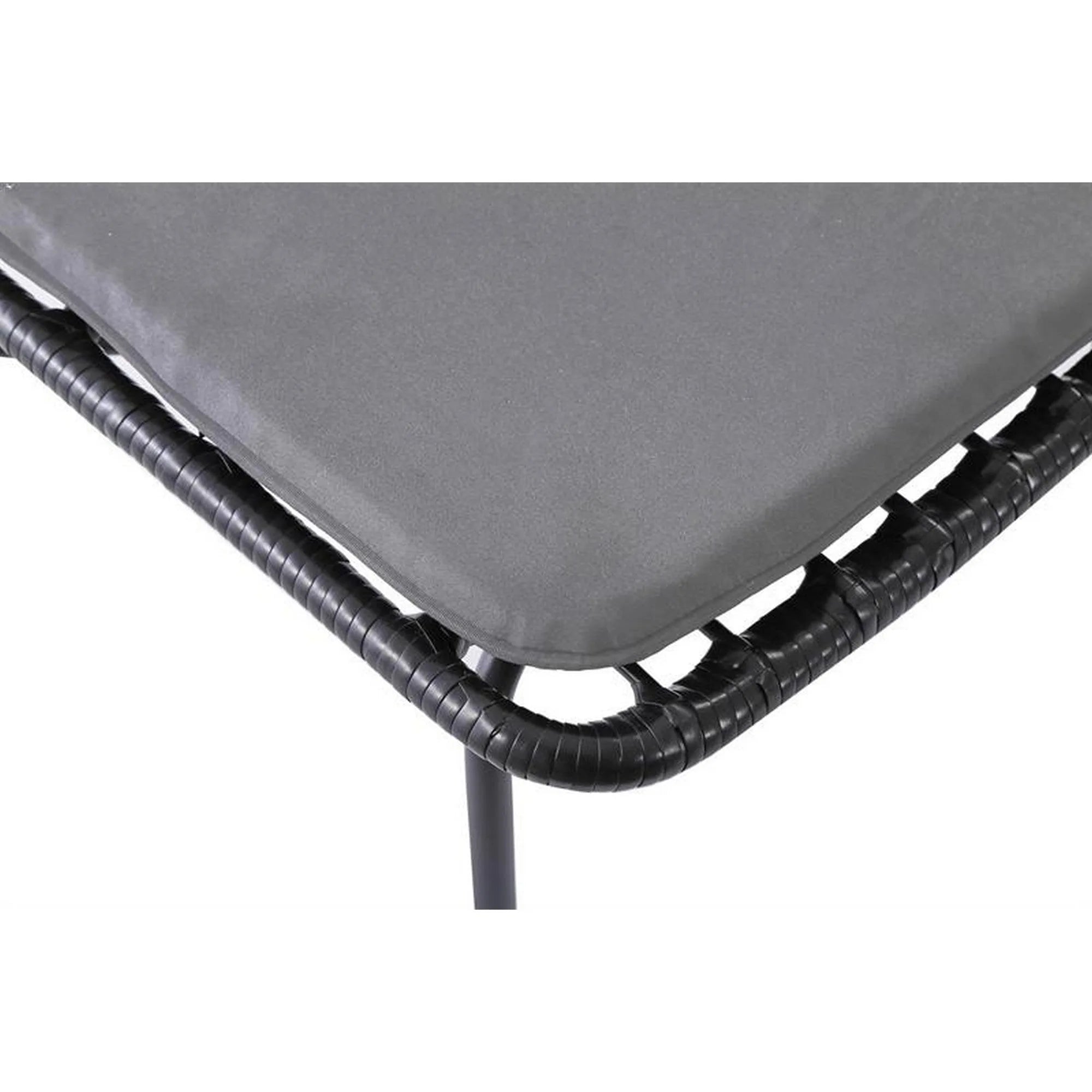 Scaun de gradina K401, gri/negru, rattan sintetic/otel, 47x45x85x43 cm