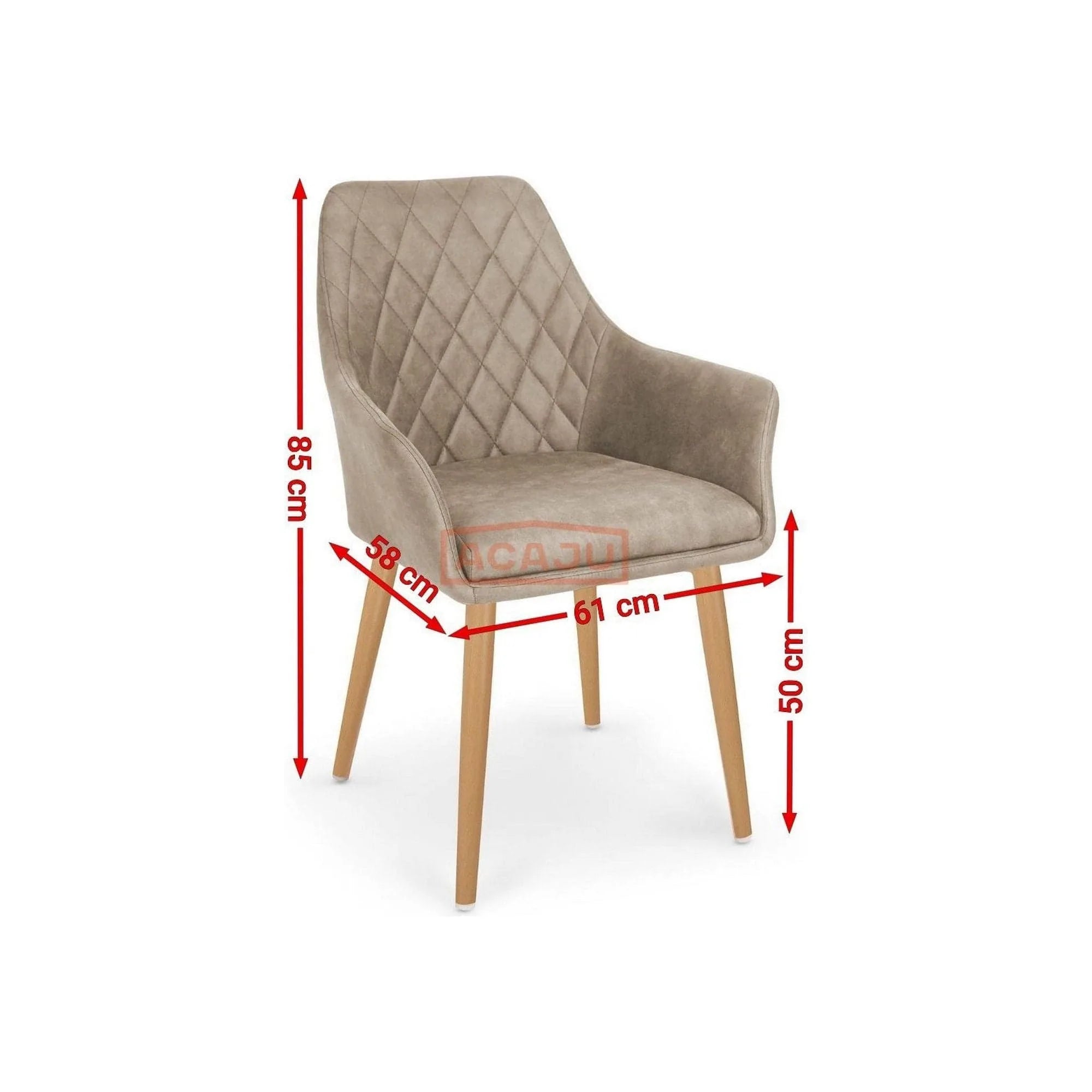 Scaun tapitat K287, bej/stejar, 58x61x85 cm