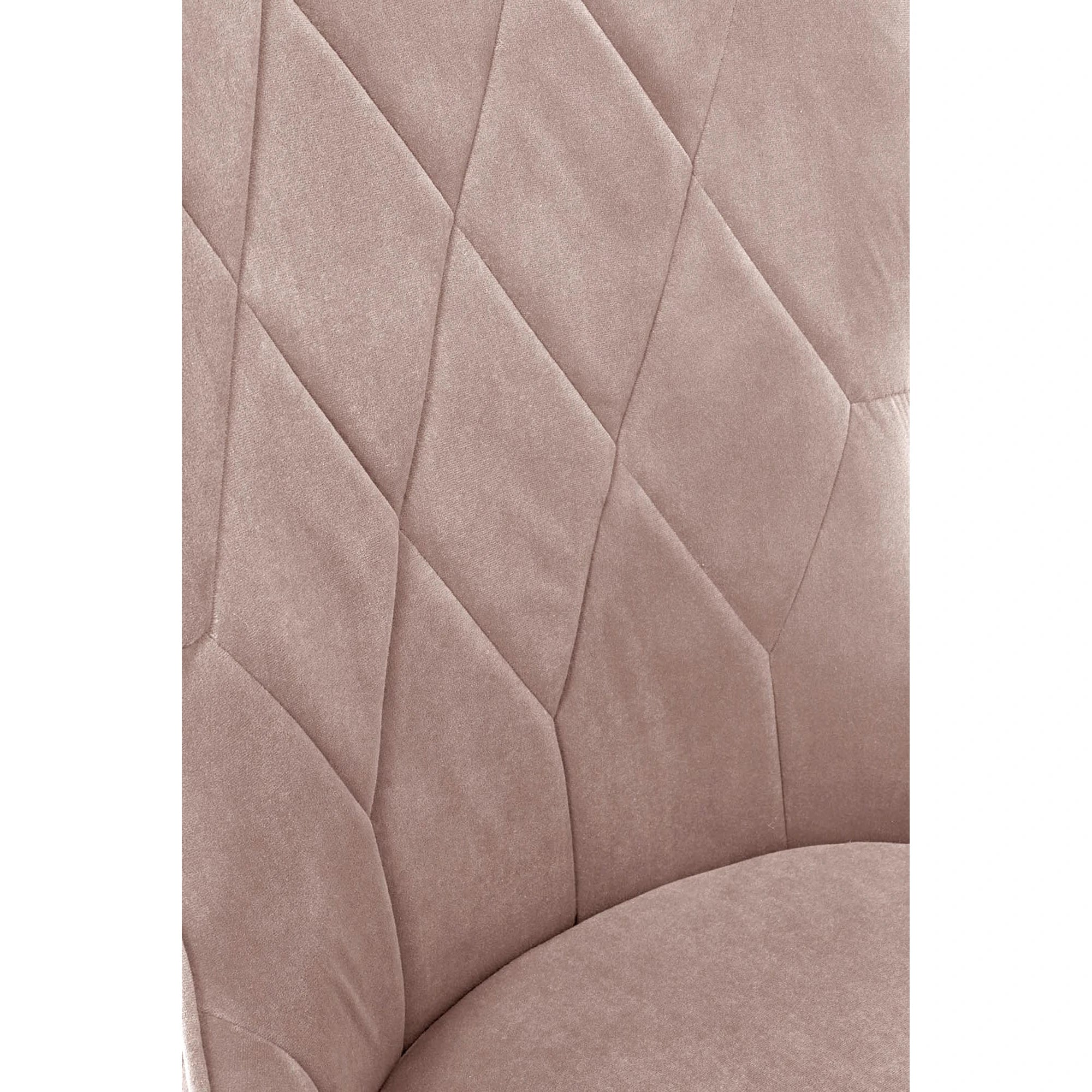 Scaun bej tapitat K366, stofa catifelata/metal, 52x58x92 cm
