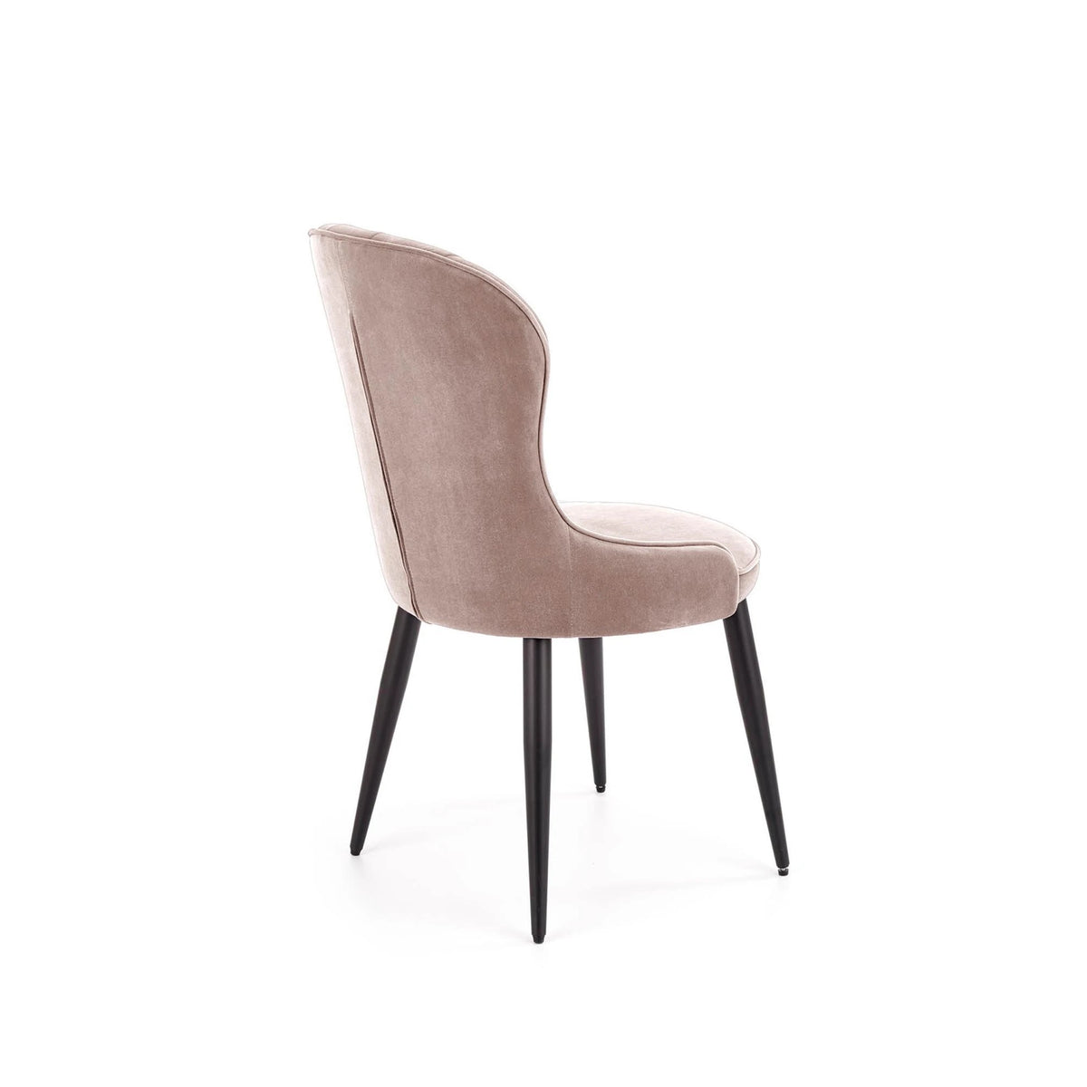 Scaun bej tapitat K366, stofa catifelata/metal, 52x58x92 cm