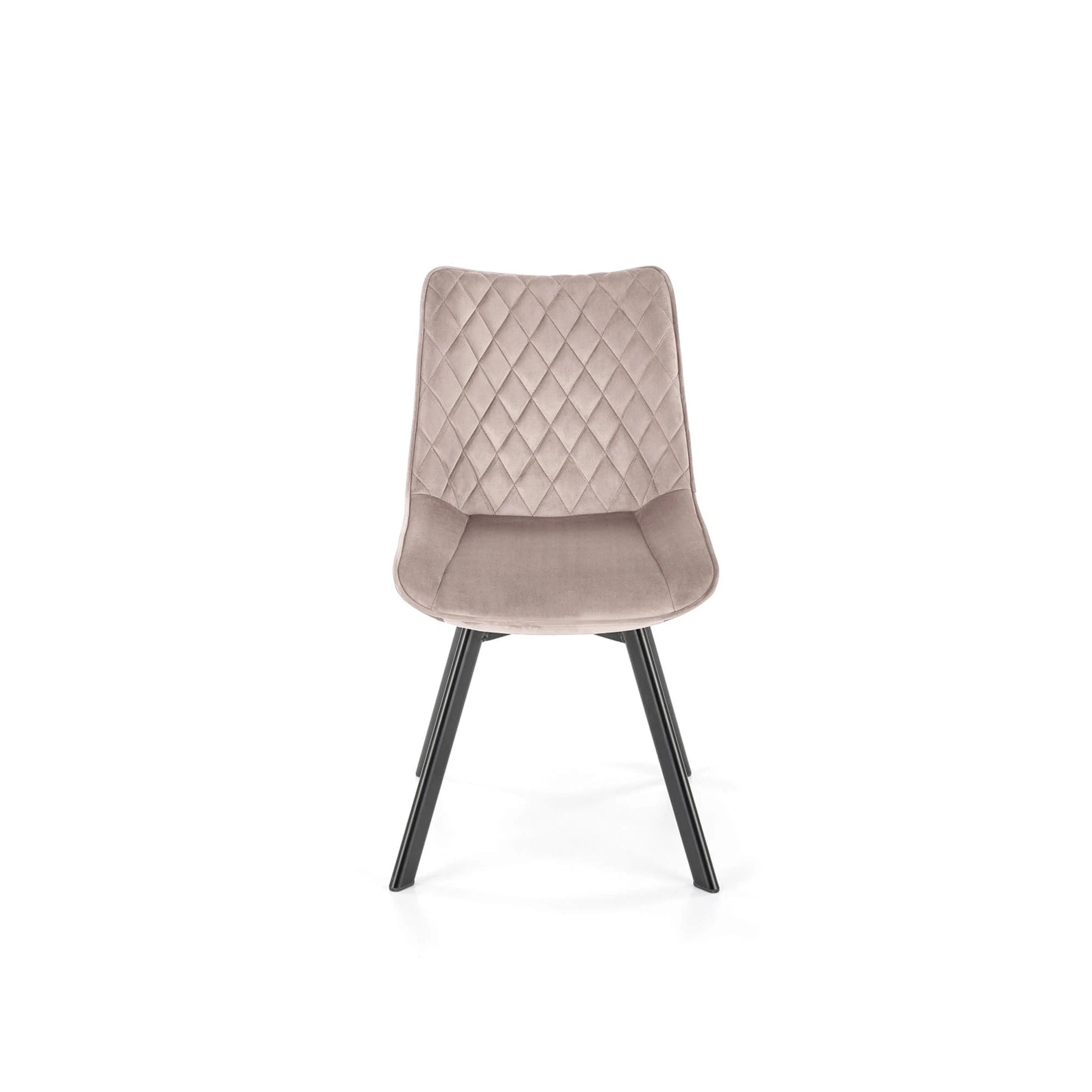 Scaun rotativ bucatarie K520, bej/negru, stofa catifelata/metal, 45x63x80 cm
