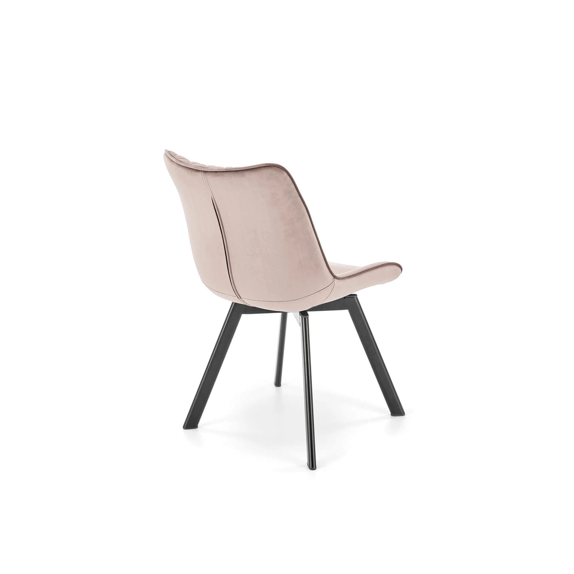 Scaun rotativ bucatarie K520, bej/negru, stofa catifelata/metal, 45x63x80 cm