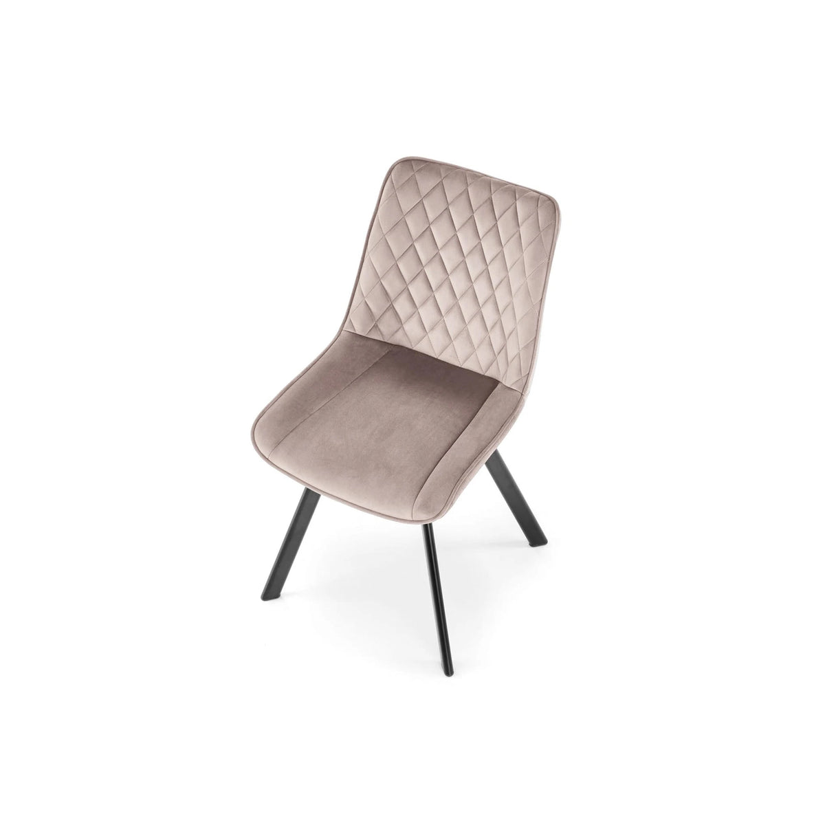 Scaun rotativ bucatarie K520, bej/negru, stofa catifelata/metal, 45x63x80 cm