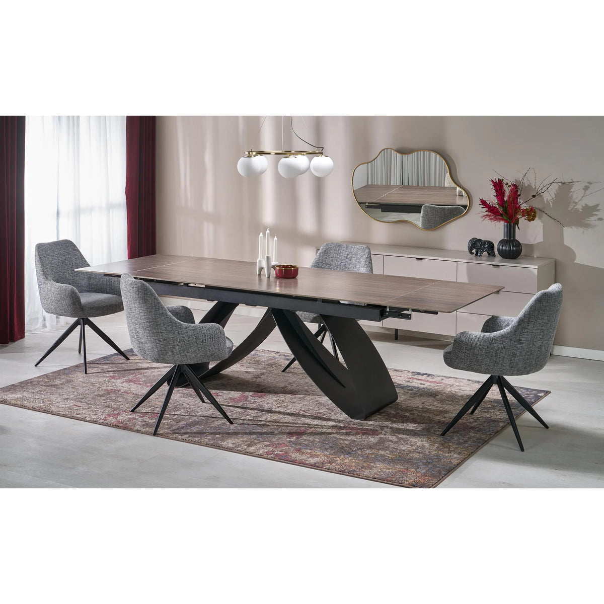 Scaun K564, gri/negru, stofa clasica/metal, 60x63x87 cm