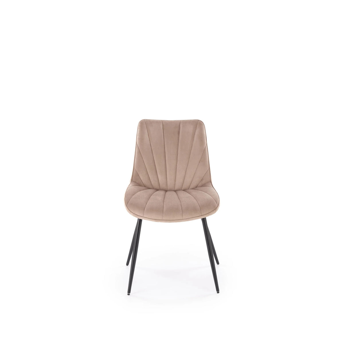 Scaun de sufragerie tapitat K589, bej - Bluvel 40, stofa catifelata/otel, 50x63x87 cm