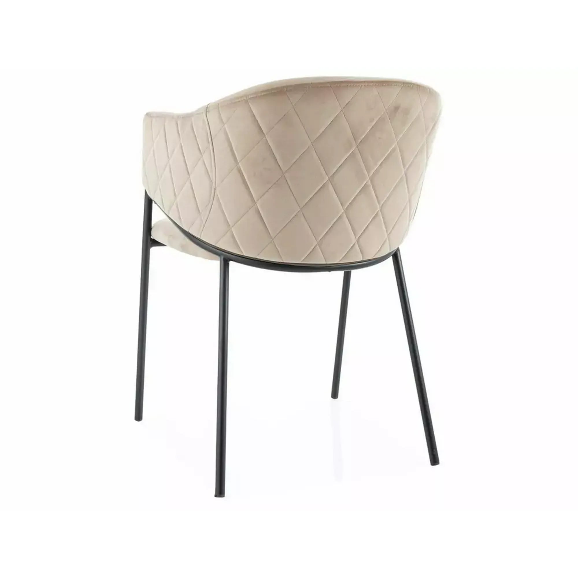 Scaun BONO, bej/negru, stofa catifelata/metal, 55x44x77 cm
