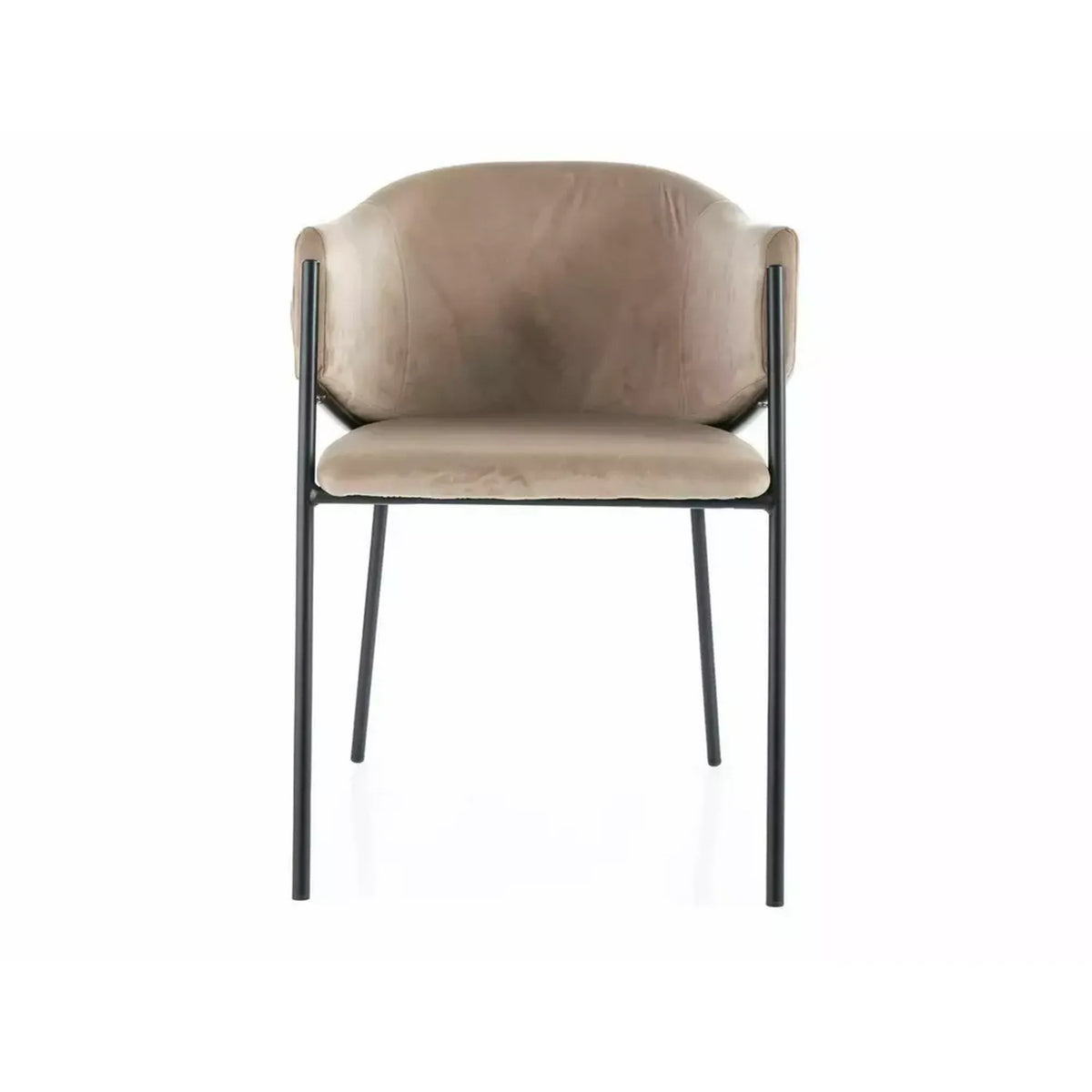 Scaun BONO, bej/negru, stofa catifelata/metal, 55x44x77 cm