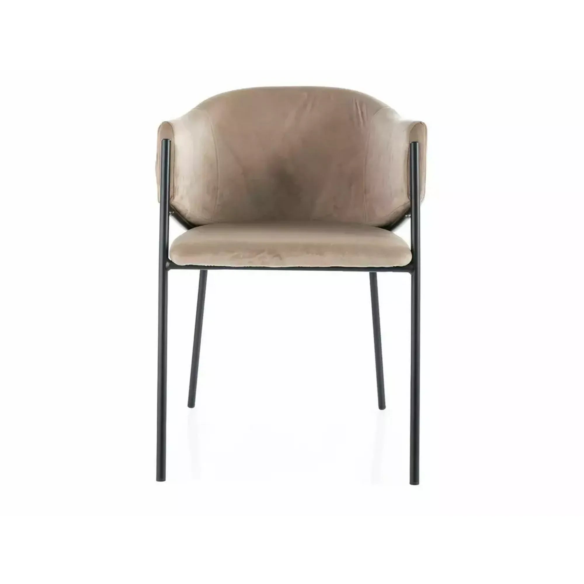 Scaun BONO, bej/negru, stofa catifelata/metal, 55x44x77 cm