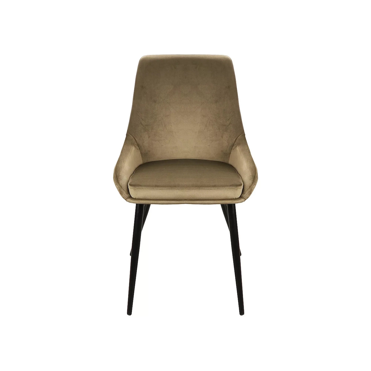 Scaun pentru living COBE, stofa catifelata verde olive/negru, 49x43x85 cm