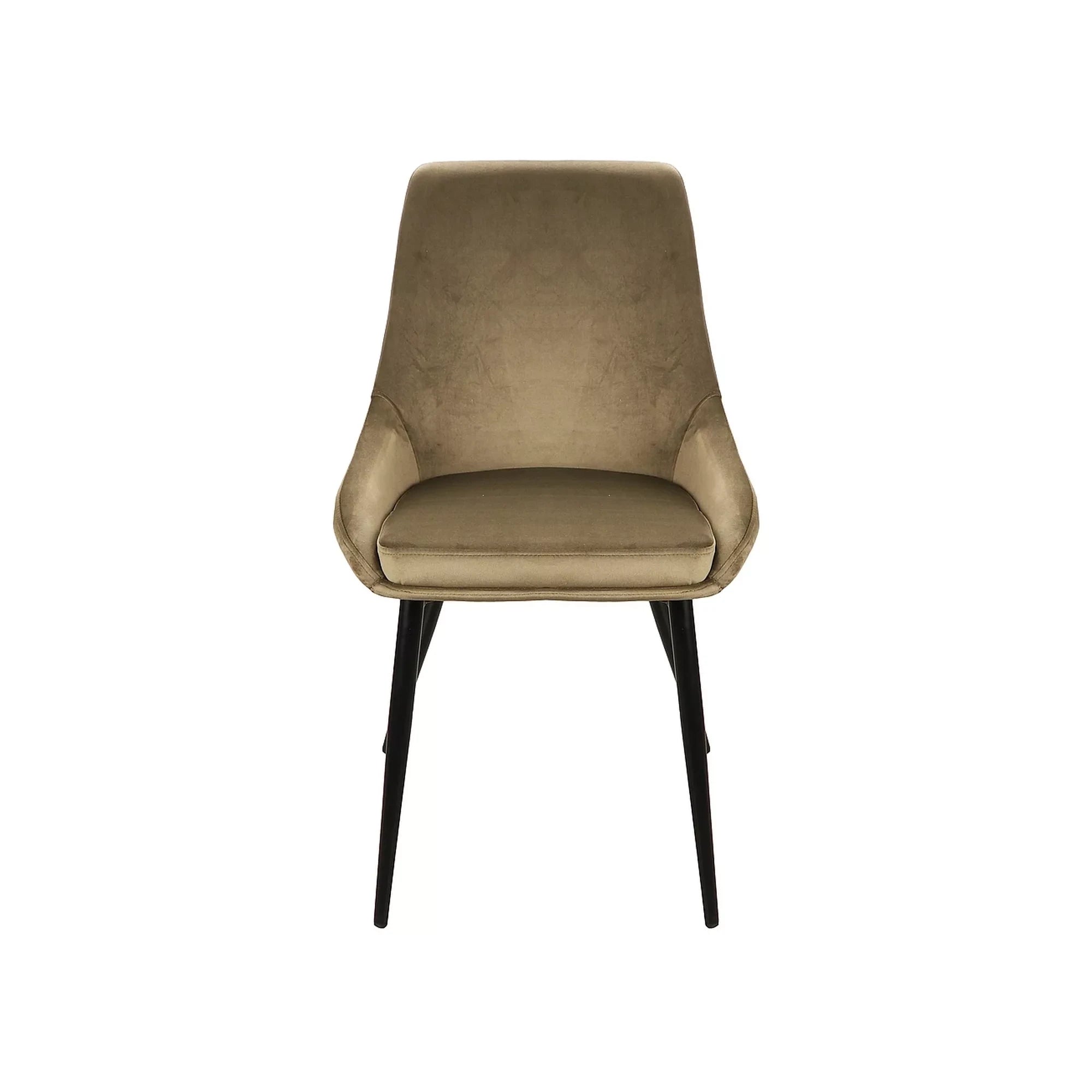Scaun pentru living COBE, stofa catifelata verde olive/negru, 49x43x85 cm