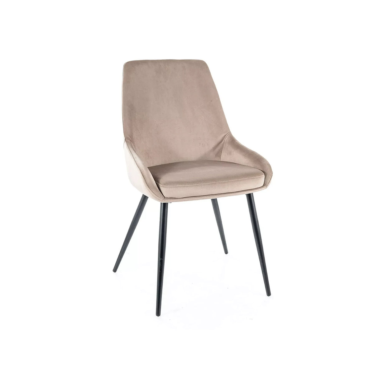 Scaun pentru living COBE, bej/negru, stofa catifelata/metal, 49x43x85 cm
