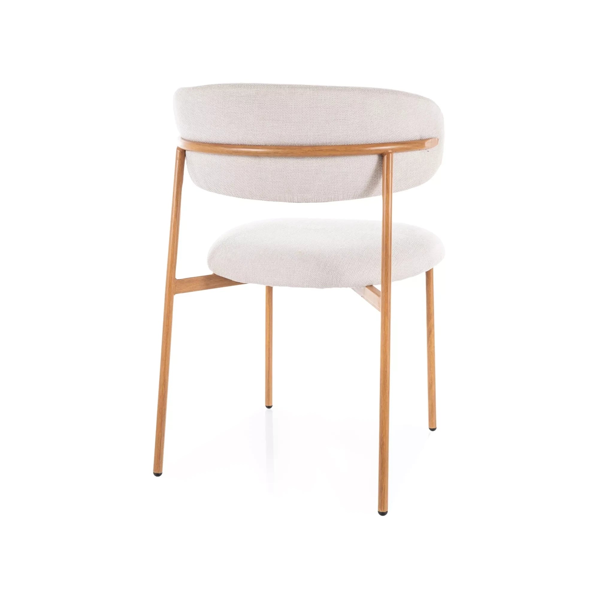 Scaun ELTON D, bej deschis - Brego 22/stejar, stofa clasica/metal, 56x46x80 cm