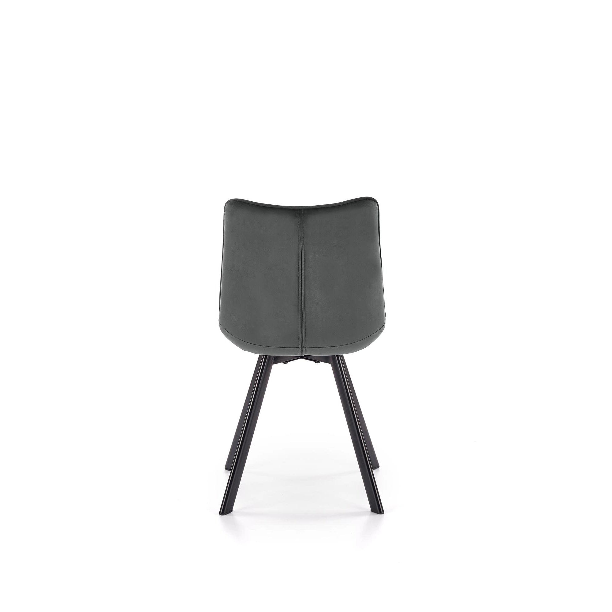 Scaun tapitat modern K332, gri/negru, stofa catifelata/metal, 46X61X84 CM