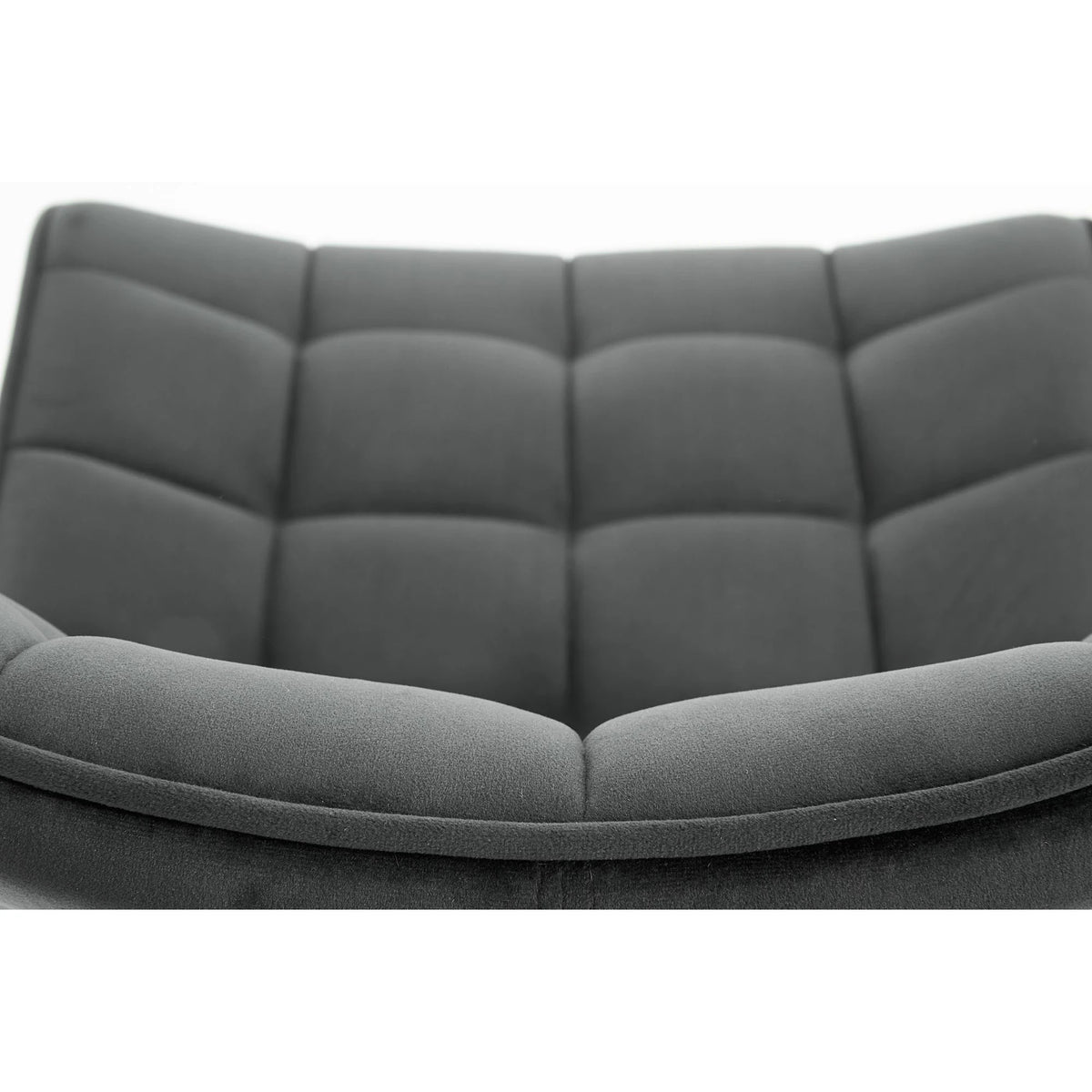 Scaun tapitat modern K332, gri/negru, stofa catifelata/metal, 46X61X84 CM