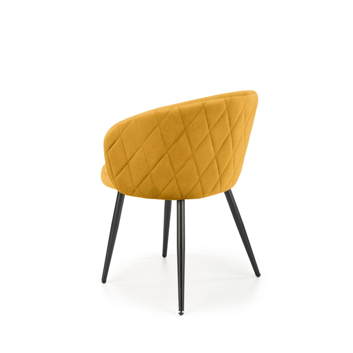 Scaun living galben K430, stofa catifelata/metal, 51x54x77 cm