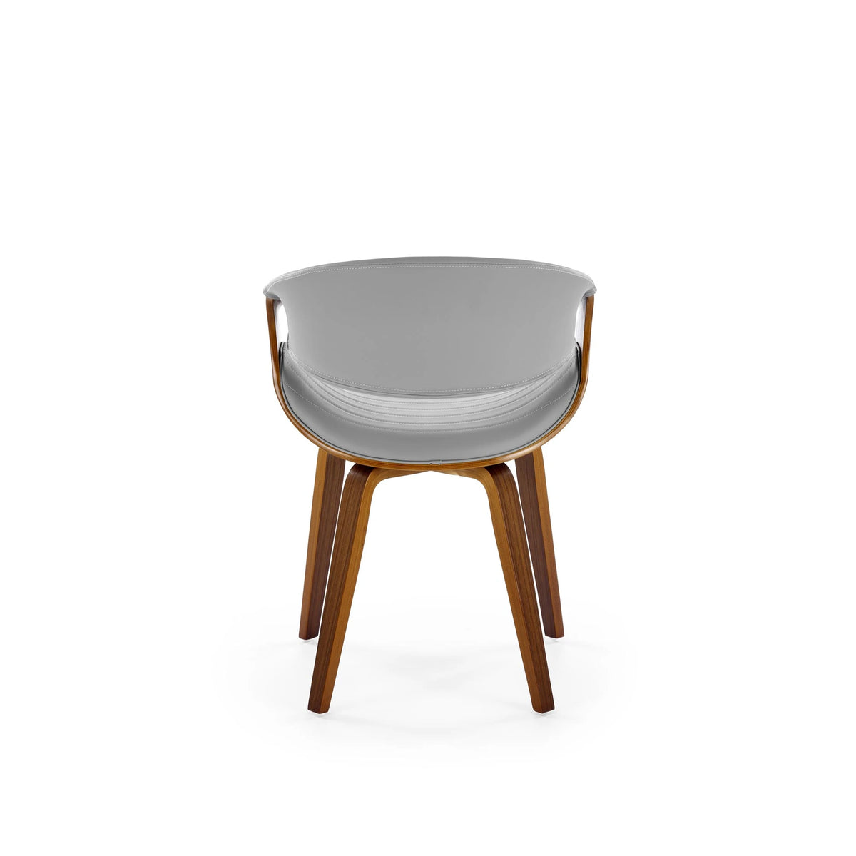 Scaun picioare lemn K544, gri/nuc, piele ecologica/placaj, 55x55x77 cm