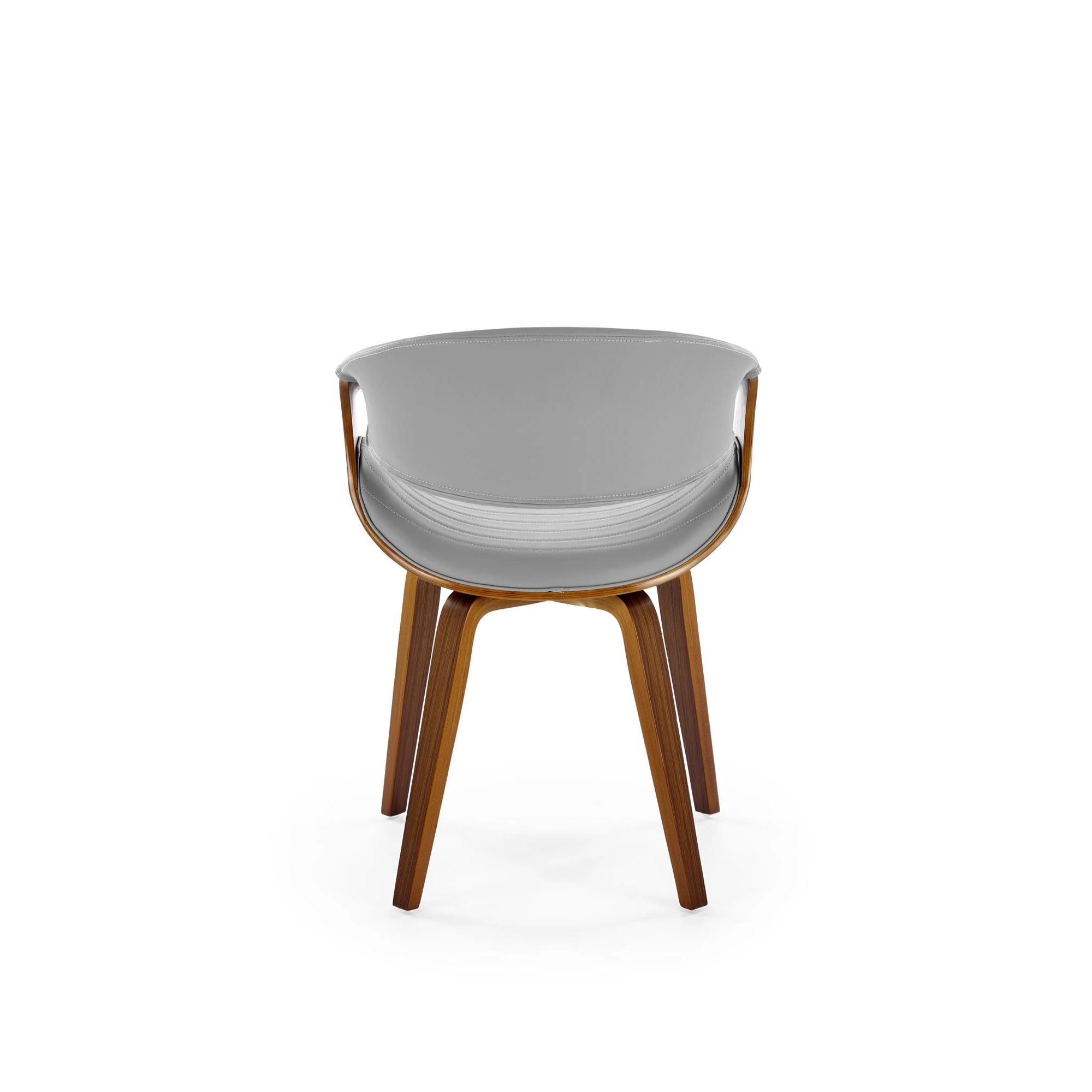 Scaun picioare lemn K544, gri/nuc, piele ecologica/placaj, 55x55x77 cm