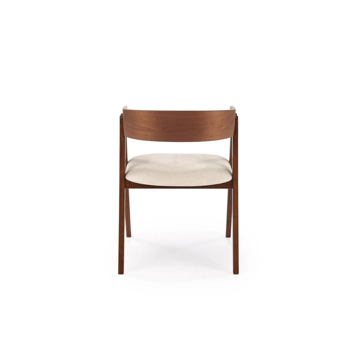 Scaun K562, bej deschis/nuc, stofa/lemn, 55x49x75 cm