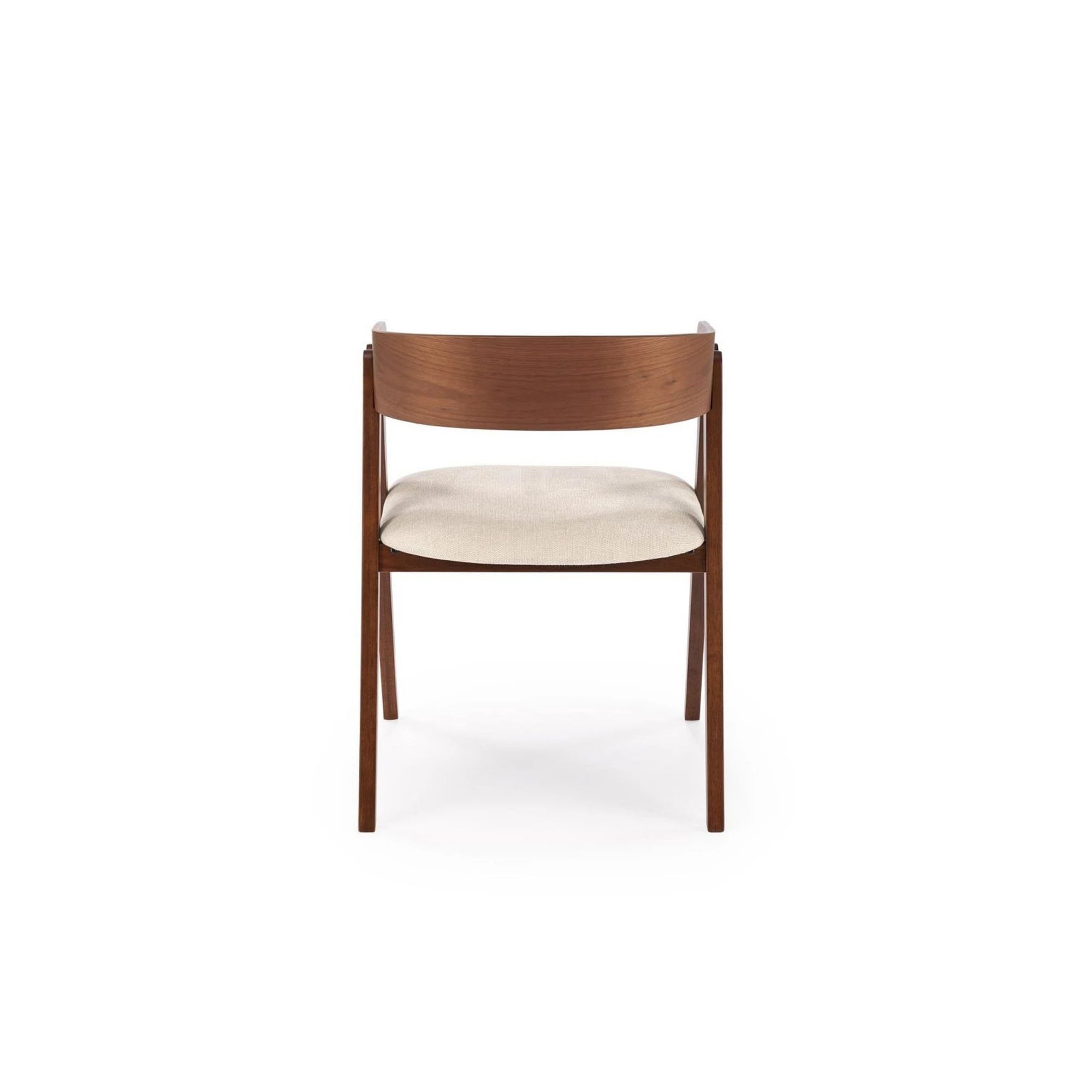 Scaun K562, bej deschis/nuc, stofa/lemn, 55x49x75 cm