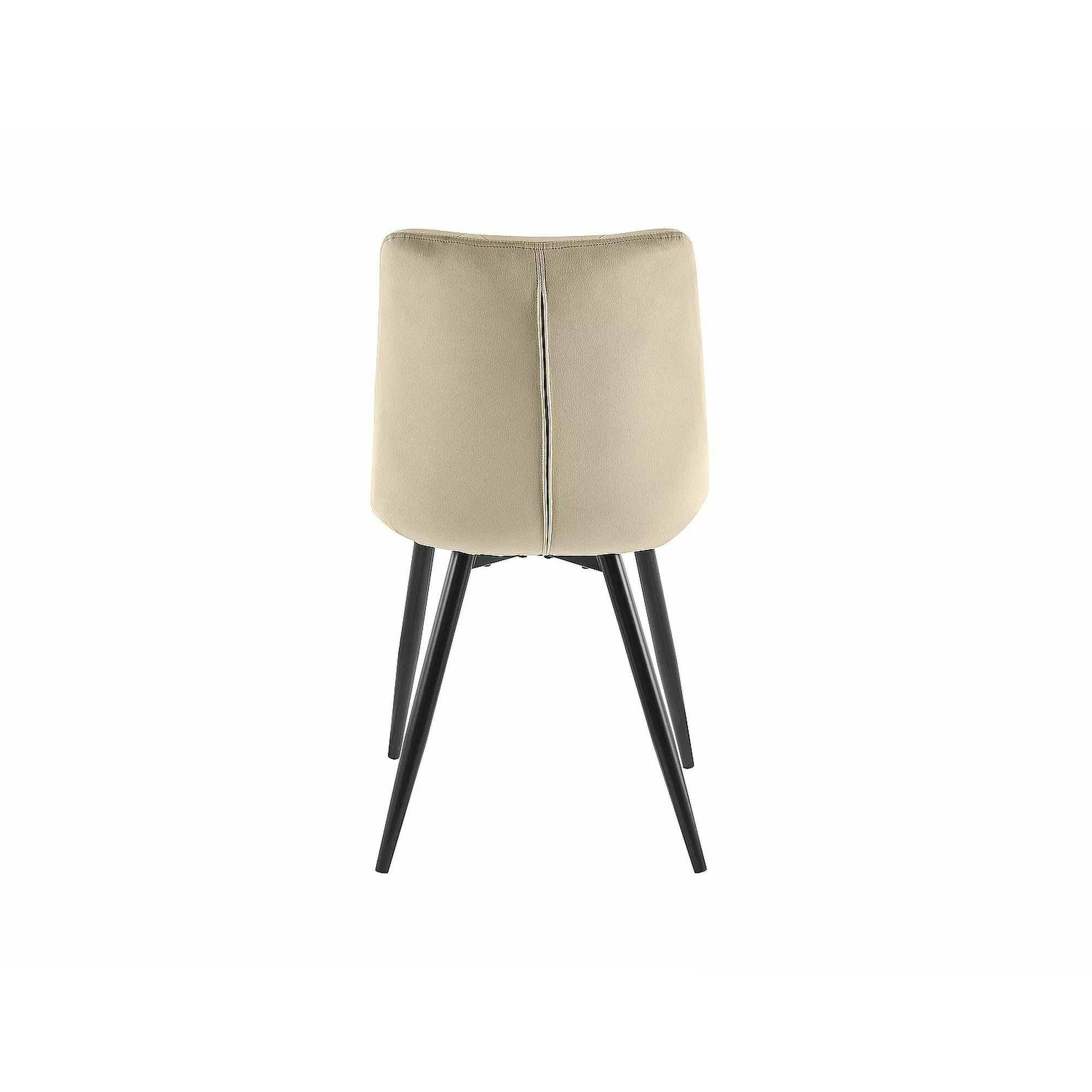 Scaun bej tapitat RALPH, stofa catifelata/metal, 51x42x88 cm
