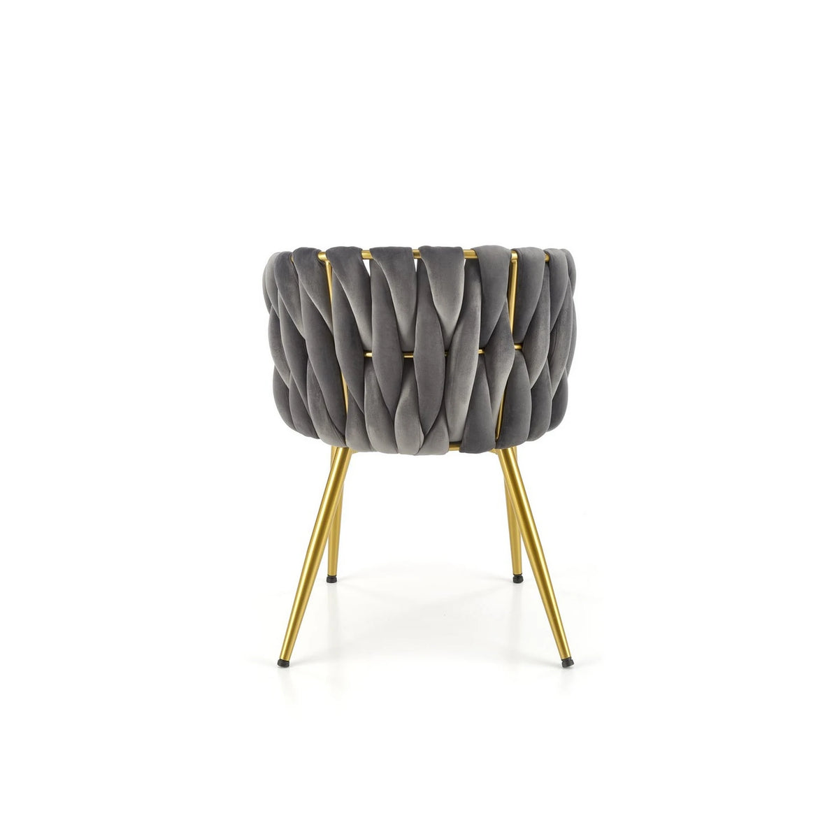 Scaun de dining K517, gri/auriu, stofa catifelata/metal, 57x60x79 cm