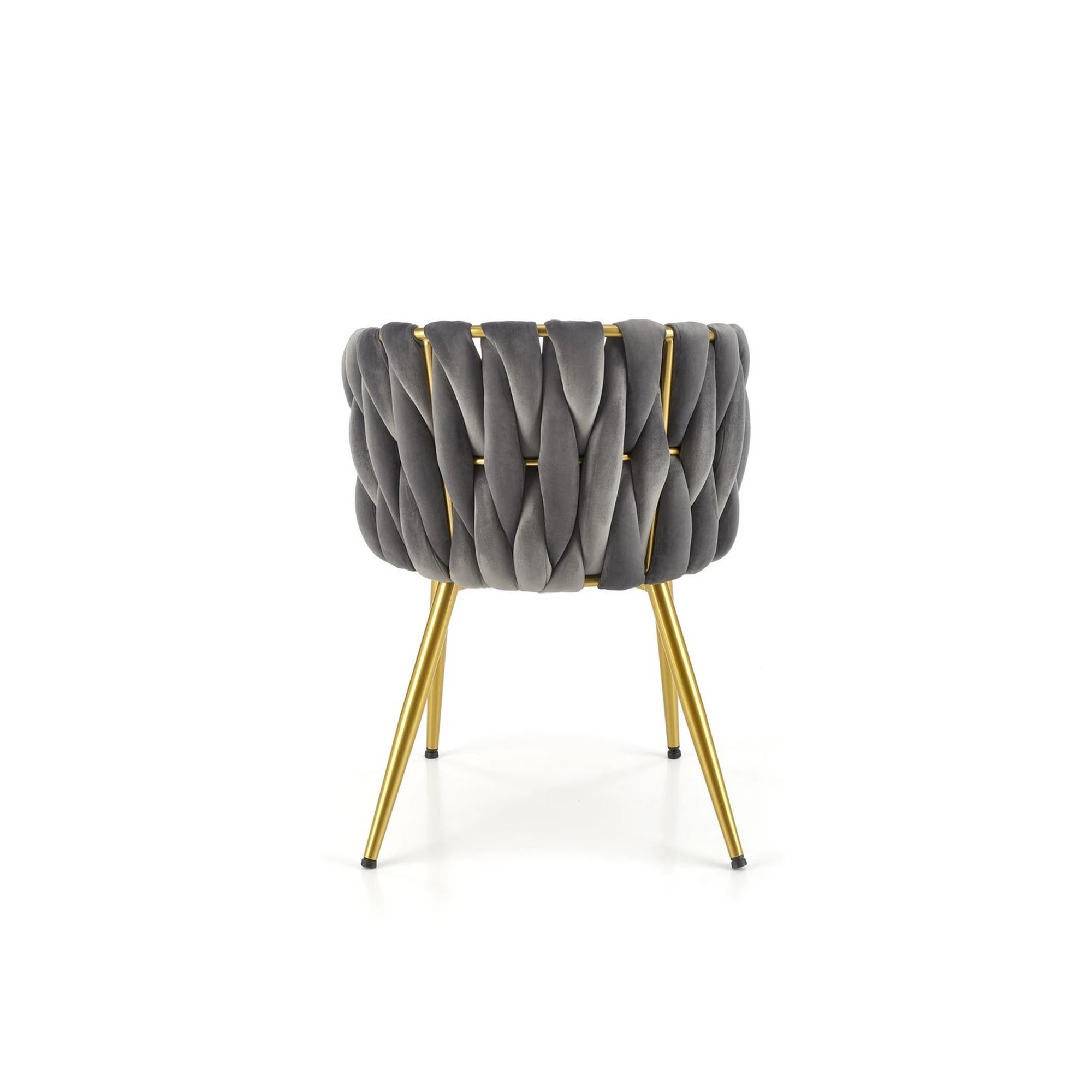 Scaun de dining K517, gri/auriu, stofa catifelata/metal, 57x60x79 cm